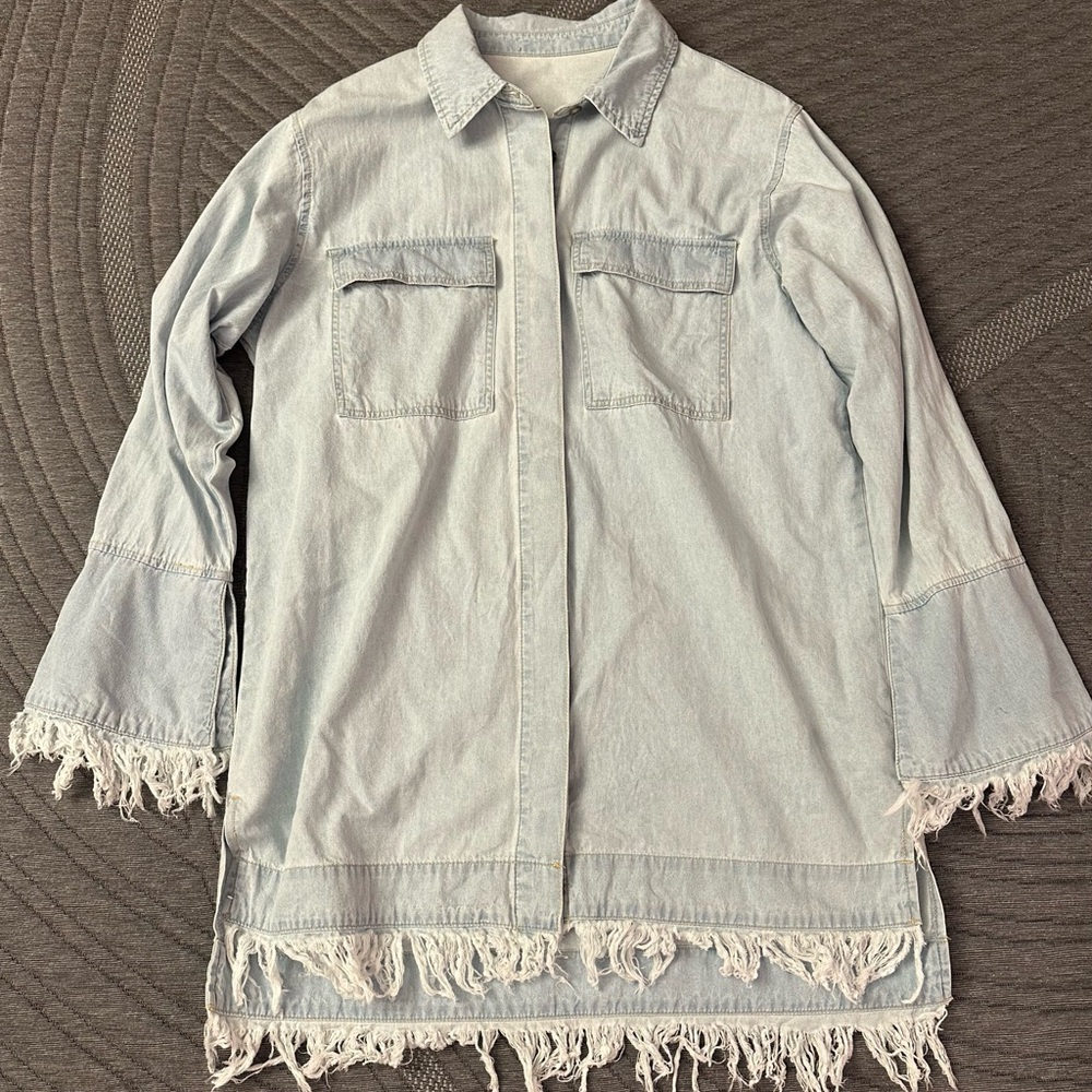 Denim Button Up Tunic Dress